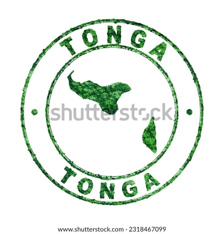 Map of Tonga, Postal Stamp, Sustainable development, CO2 emission concept, clipping path