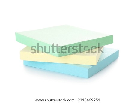 Stack of colorful sticky notes isolated on white background Royalty-Free Stock Photo #2318469251