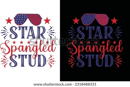 Star Spangled Stud T Shirt Free File, Love Usa Svg