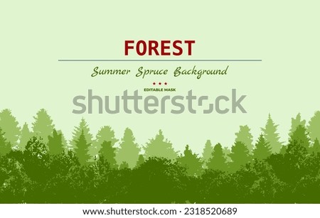 Spruce forest silhouette.Spruce tree silhouette. Pine tree silhouette