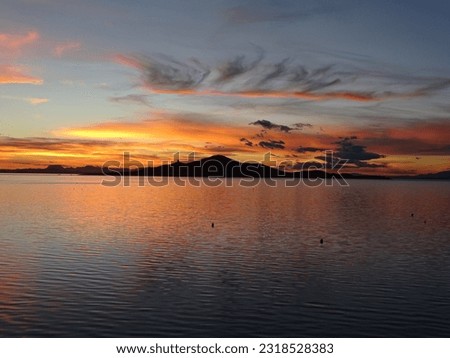 Beautiful sunset in Mar Menor, La Manga (Murcia)