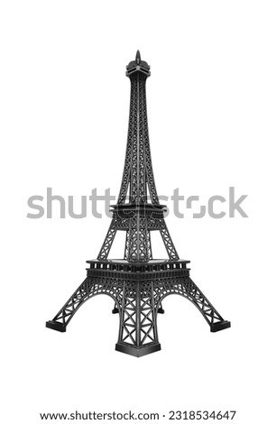Eiffel Tower model isolated on white background.