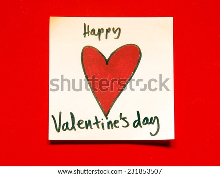 happy valentines day note