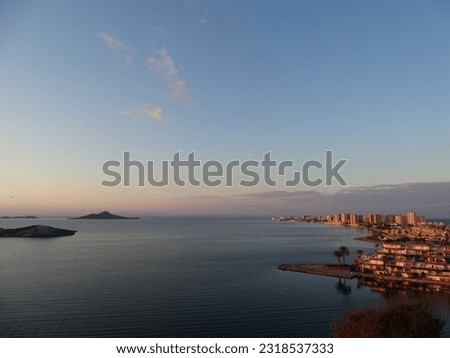 General view of the islands of Mar Menor, La Manga