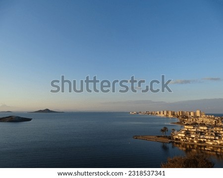 General view of the islands of Mar Menor, La Manga