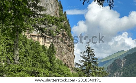 Sumela monastery build in mountain hidden church in trabzon Royalty-Free Stock Photo #2318540191