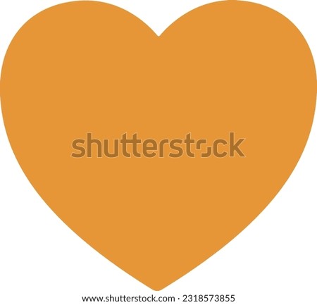 Orange Heart emoji vector icon. A classic orange love heart emoji, used for expressions of love and romance.