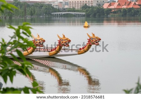 Dragon Boat Boat in Folk Custom Activities of Dragon Boat Festival in Guangdong, China
