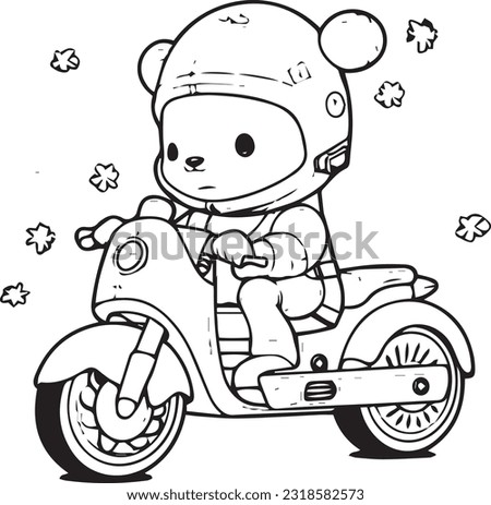 cute bear on the bike