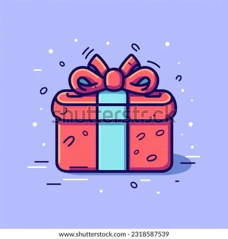 gift illustration vector collection simple flat color in outline style