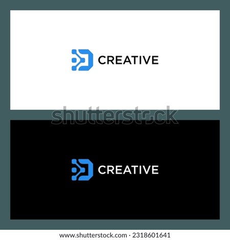 d logo abstract modern simple