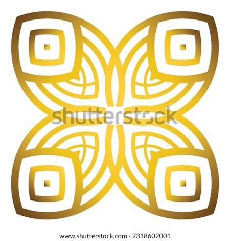abstract gold geometric ornament design element