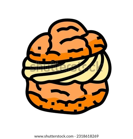 vanilla cream puff food snack color icon vector. vanilla cream puff food snack sign. isolated symbol illustration