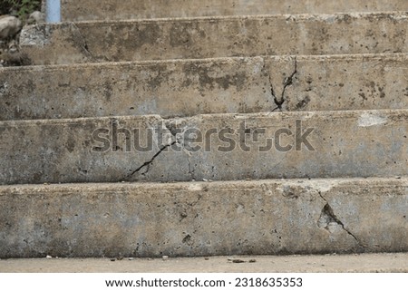 Cracked And Broken Cement Steps Royalty-Free Stock Photo #2318635353