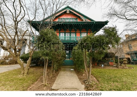 Japanese house in the Flatbush neighborhood of Brooklyn, New York.