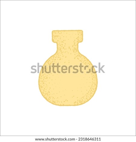 Cute Halloween potion bottle. Trick or treat. Vintage clipart in retro engraving style. Illustration isolated on white background.