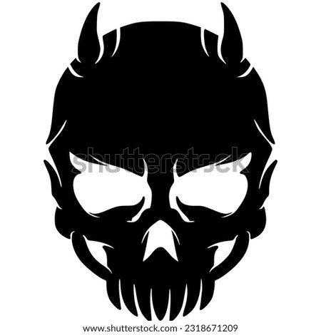 Skull head illustration art design 