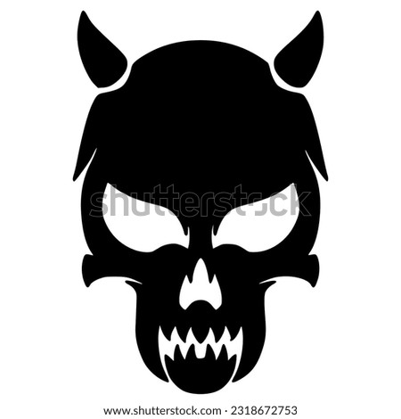 Illustration skull head art logo mascot design