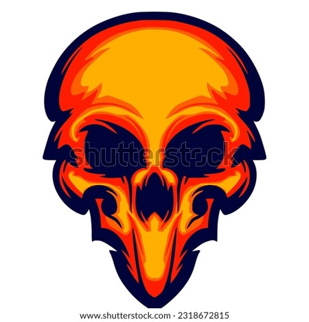 Illustration skull head art logo mascot design