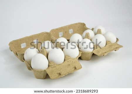 Egg paper carton isolated on white background