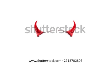 red little devil horns isolated on white background Royalty-Free Stock Photo #2318703803