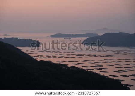 Beautiful night scenery of the Seto Inland Sea in Okayama Prefecture, Japan Royalty-Free Stock Photo #2318727567