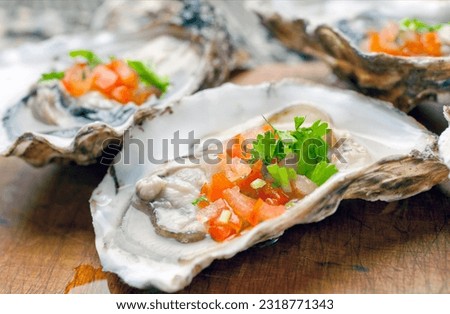 Sensory Delight: Exquisite Close-Up of Fresh Raw Oysters in Shell, Captured in 4K Resolution