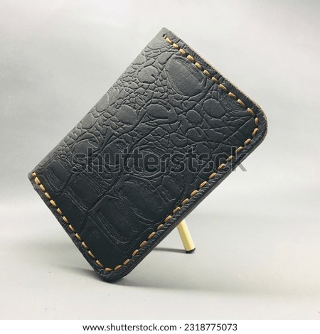 Handmade Crockdile Alligator Black Brown Genuine Leather Bifold Wallet Credit Card Holder