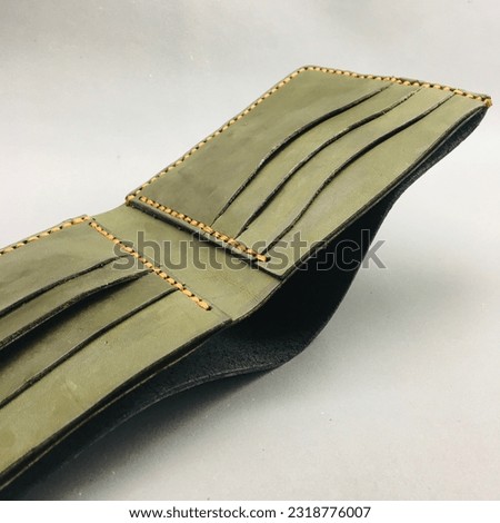 Handmade Bifold Genuine Leather Wallet Balck Olive Green Crockdile Alligator Credit Card Holder