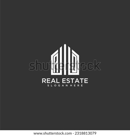 AQ initial monogram logo for real estate with home shapes creative design