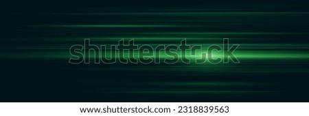 Abstract green neon speed light effect on black background. Vector illustration. Royalty-Free Stock Photo #2318839563