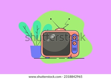 illustration flat television design art vector