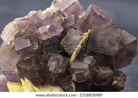 Violet Fluorite Mineral Sample Close-up Royalty-Free Stock Photo #2318858989