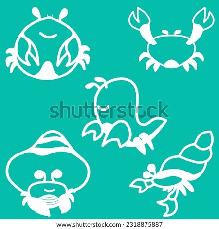 Beautiful hand drawn seafood elements with outline collection and modern line style design.Great for gift-wrap, poster card and with have High quality clipping mask.