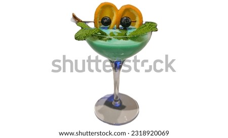 Grasshopper cocktail unusual garnish frog in the pond cream mint blueberry orange