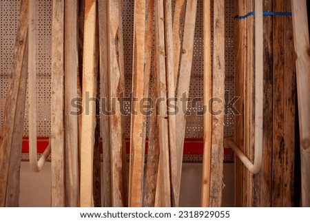 Wooden texture and background, wooden structure shelf view.