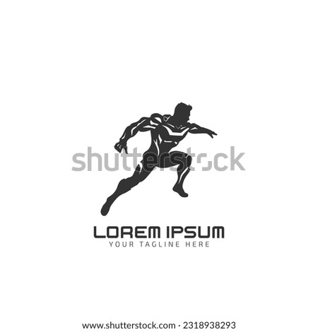 Superhero silhouette logo vector icon