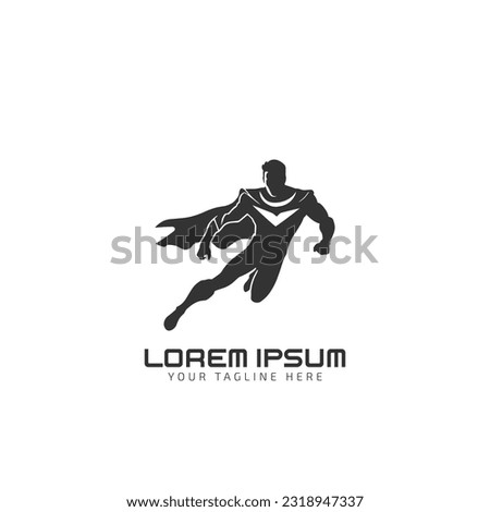 super man minimal logo vector