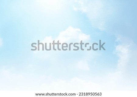 Blue sky with white cloud. The summer heaven is colorful clearing day Good weather and beautiful nature in the morning. Royalty-Free Stock Photo #2318950563