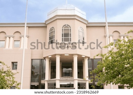 Exterior facade of the Nevada State Legislature Building in Carson City, Nevada Royalty-Free Stock Photo #2318962669