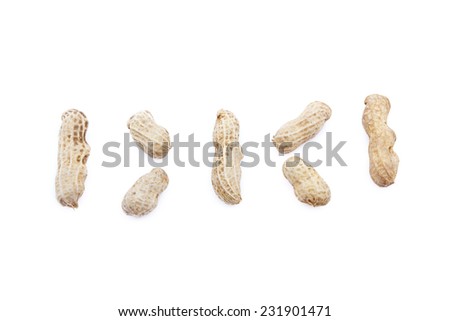 beans, peanuts or groundnuts isolated on white background
