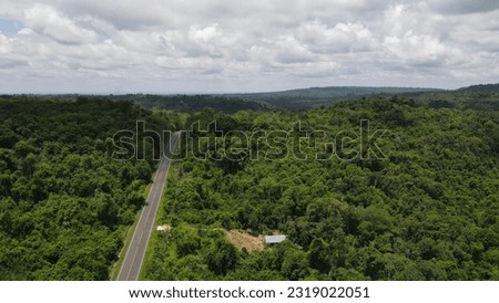 Top view mountain road landscape. 