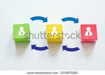 Job rotation and swap position concept; Human resource management: HRM Royalty-Free Stock Photo #2319070301