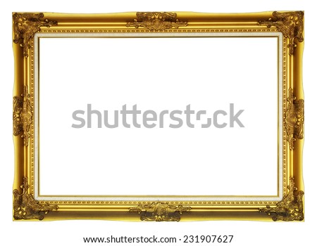Vintage picture frame isolated on white background
