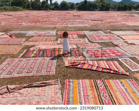 Red Carpet Fields in the Summer Season Drone Photo, Dosemealti Antalya, Turkey (Turkiye) 
