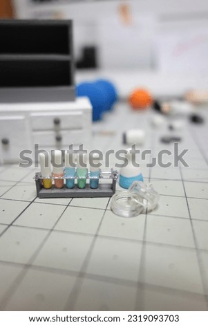 Mini colorful test tube with fask 