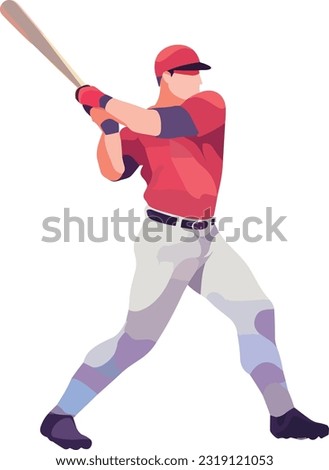 vector baseball player hitting ball