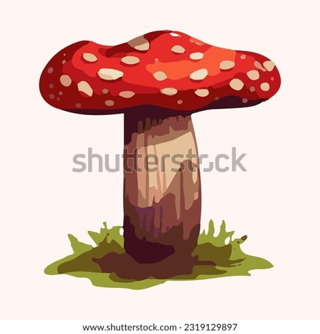 red poisonous mushroom watercolor detail illustration