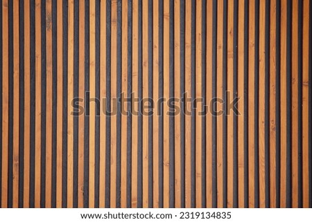 Background of brown wooden slats, texture of wood strips Royalty-Free Stock Photo #2319134835