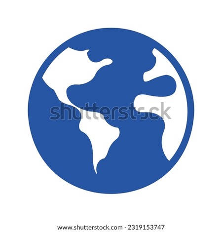 Earth glyph blue icon. Adventure icon set. Vector illustration isolated on white background.